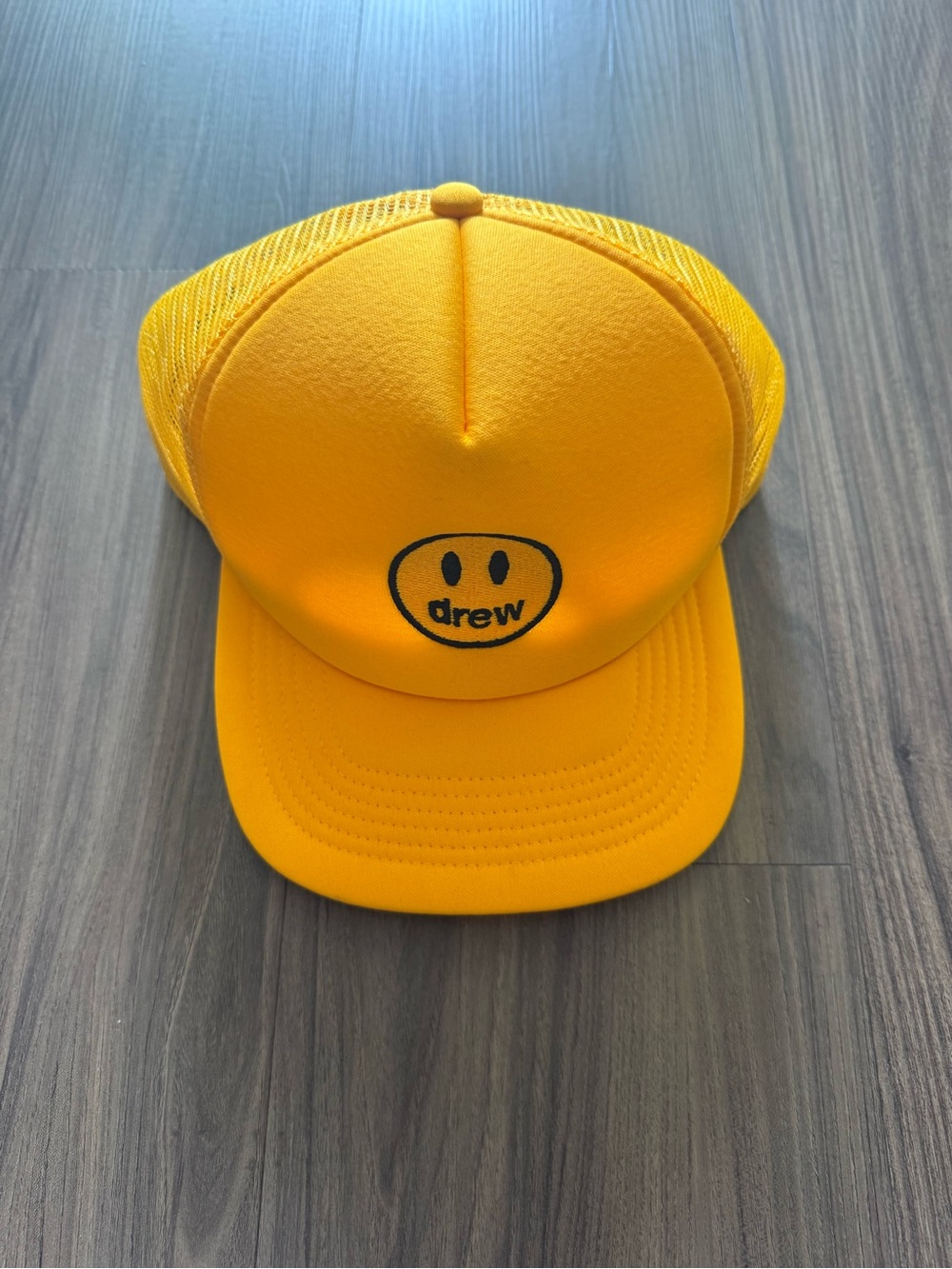 Drew House Yellow Mesh Trucker Hat Snapback Justin Bieber One Size